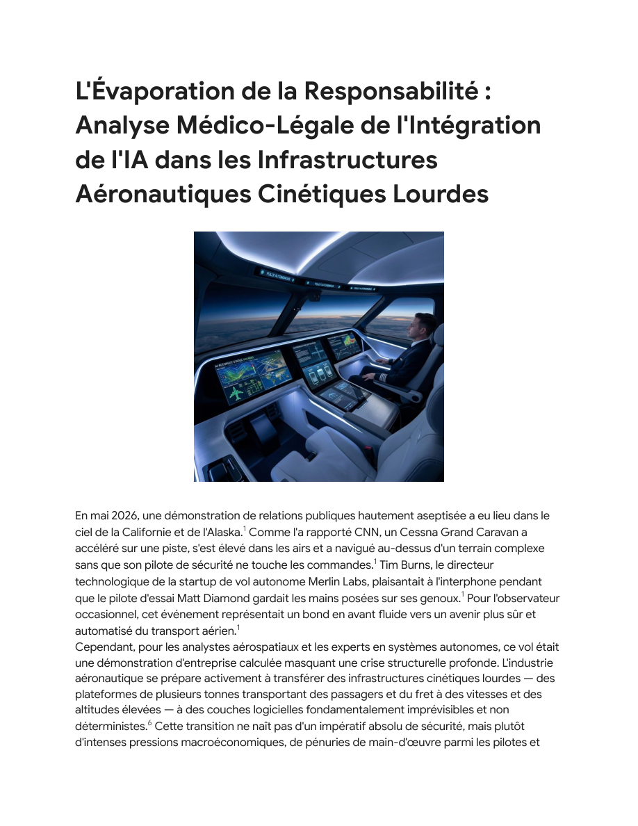 Analyse MéDico LéGale De L'IntéGration De L'Ia Dans Les Infrastructures AéRonautiques CinéTiques Lourdes Cover